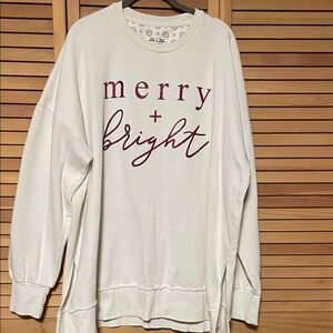 Merry + Bright Off-White Sweatshirt